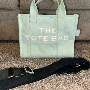 Small Marc Jacobs Light Green Tote with Black Strap